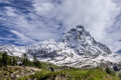 Panoramic view of the south face of the Matterhorn