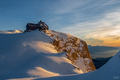 Winter sunset in Julian Alps